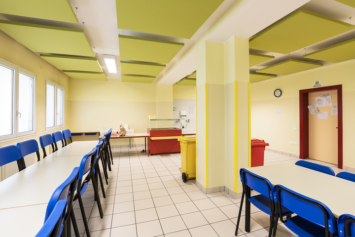 Cafeteria at Savio elementary school in Terraglione.